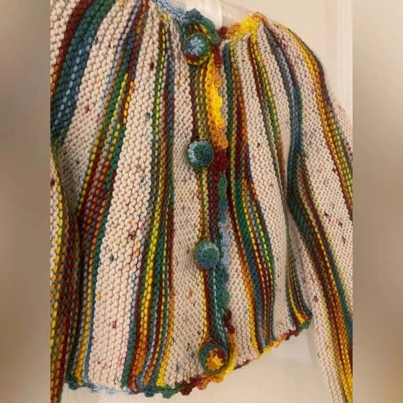 Misha & Puff | 🎪 Wool Short Circus Cardigan | Carnival Space Dye | 18-24M - Picture 4 of 11